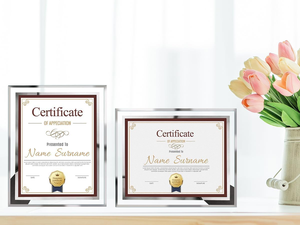 Photo <b>Frame</b> Wholesale Creative Crystal Glass Photo <b>Frame</b> 7 Inch 8 Inch Patent Certificate Bedside Transparent Picture <b>Frame</b> - Product Image 3