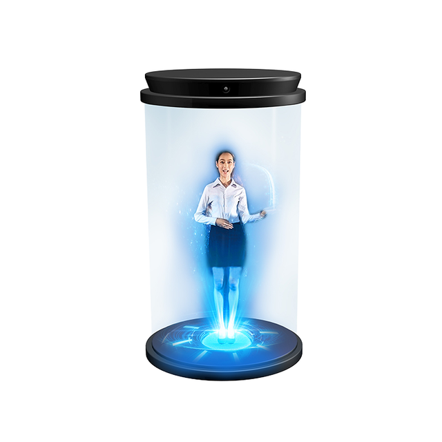75inch 3D Holographic Display Cylinder Transparent Tabletop Indoor Education Advertising Displayer Remote OEM 3mm Pixel