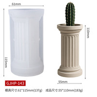 Moule en silicone décoratif pour pot de fleurs, moule en gypse aromatique à la colonne romaine KK1106 - DIY, colle coulante, rangement