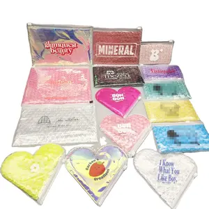Fashion jewelry Bubble zipper bag Heart jewelry Bag Necklace Bracelet Earrings Cosmetics plastic bags for jewelry