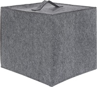 Lit grotte en feutre pour chat en forme de grande boîte avec coussin amovible à fermeture éclair
