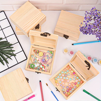 12 boîtes de rangement en bois de pin non fini avec couvercle à charnière et loquet, boîte artisanale DIY pour bijoux, cadeaux, petits objets, organisateur de maison