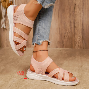 2026 hot selling <b>summer</b> fashion casual <b>flat</b> sandals and plus size sandals for women wholesale - Product Image 4