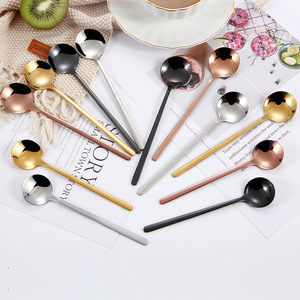 Lot de cuillères à café et à mélanger en acier inoxydable 304, style occidental, à long manche, pour la vente en gros - Product Image 5