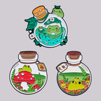 Pin Logam Enamel 3D Katak Lucu Bros Lucu untuk Lencana untuk Ransel Aksesori Pakaian Perhiasan Hewan Hadiah Teman
