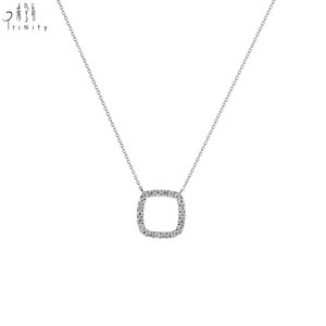 High Quality Wholesale Daily Wearing Necklace Jewelry Exquisite 18K <b>Solid</b> White <b>Gold</b> Real Natural Diamonds <b>Pendant</b> Necklace - Product Image 1