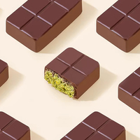 Prix d'usine en gros, chocolat de Dubaï, chocolat noir 70g avec garniture à la confiture de pistache, barre de chocolat 200g