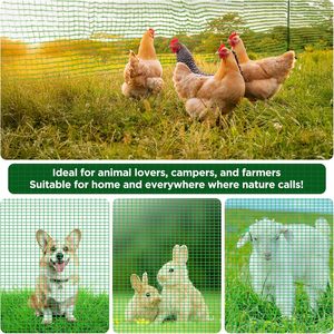 Recinzione Temporanea con Pali, 91 cm x 15 m, Barriera in Plastica per Giardino e Animali con Palo in Metallo e Corda Antivento - Product Image 6