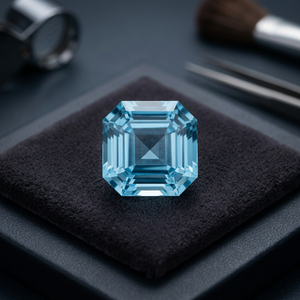 Aigue-marine bleue Santa Maria de 4,90 carats, pureté VVS, taille Asscher excellente, provenant du Brésil - Product Image 2