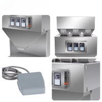 Machine de remplissage semi-automatique à trois têtes pour poudres, machine de pesage et de remplissage pour savon liquide et poudre de protéines, mini-sacs alimentaires