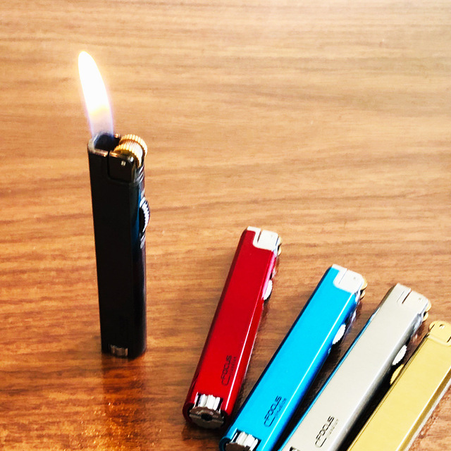 Lighter with Open Flame Controllable Switch Slim and Compact Metal Lighter for Gift