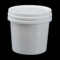 Seau à poisson rond en plastique blanc de 5 kg, de qualité alimentaire, réutilisable, incassable, avec couvercle et poignée, 5 litres, pour la fabrication d'eau