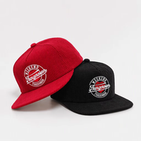 Topi Snapback Corduroy Outdoor Tanpa Struktur Model Retro Bordir Kustom Grosir Pabrik