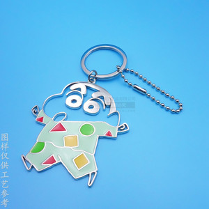 Japanese <b>Anime</b> Doll Metal <b>Keychain</b> Zinc Alloy Painted Cartoon Pendant Bright Nickel Hard Wearing Gift - Product Image 1