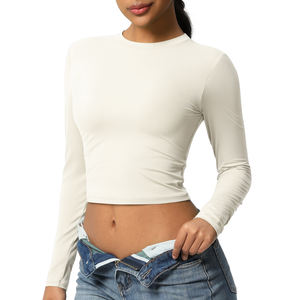 Camiseta atlética transpirable de compresión de manga larga de secado rápido para mujer para correr, gimnasio, Fitness, entrenamiento - Product Image 6