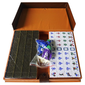 Acrylic Mahjong Tiles 3.9*3.0*2.4 Cm Portable Family <b>Entertainment</b> Game Set With Dice And Chips In Box - Product Image 2