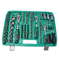 Jeu de douilles à cliquet manuel en acier à haute teneur en carbone Bayley 172 pièces pour réparation automobile, embouts inclus, coffret rigide, ensemble complet