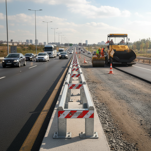 Barrera de Tráfico Desmontable de 81 cm, Barrera de Seguridad Fabricada en Acero EVA y Metal para Control de Multitudes en Carreteras, Producto de PU - Product Image 3