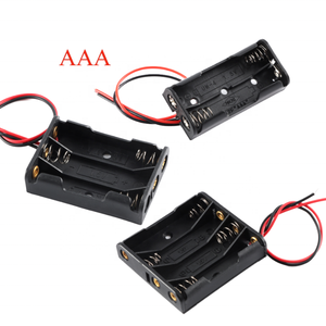 AAA-Batteriehalter mit Anschlüssen für <span class=keywords><strong>2</strong></span>/<span class=keywords><strong>3</strong></span>/4 Batterien, 2xAAA 3xAAA 4xAAA 1,5V, Schwarzer Kunststoffbehälter - Product Image 1