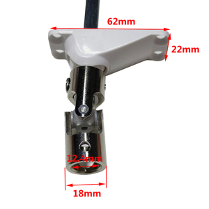 Joint universel à manivelle hexagonale de 7 mm avec <span class=keywords><strong>support</strong></span> de montage pour volets roulants, finition blanche - Product Image 2