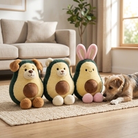 Ensemble de jouets en peluche avocat mignons, animaux en peluche 3D Kawaii, poupées douces en coton PP, chien, ours, lapin, décoration de chambre, cadeau