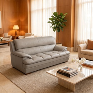 Sofá Económico de 3 Plazas con Estructura de Madera y Tapicería de PU para Apartamentos de <span class=keywords><strong>Alquiler</strong></span>, Vestíbulos de Hoteles y Áreas de Espera de Spas - Product Image 3