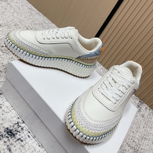 Brand Designer High-quality Genuine Leather Lace <b>Shoes</b> Thick Soled Mesh Lightweight High-end Running Style Trendy Sports <b>Shoes</b> - Product Image 3