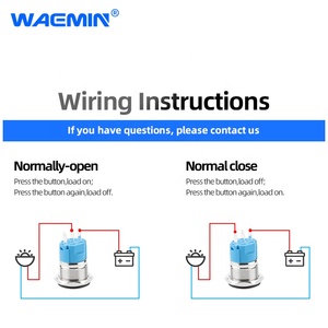 สวิตช์ปุ่มกด IP65กันน้ำ3A 1NC 1NO 12V 24V 16มม. สวิตช์แบบปุ่มล็อกในตัวหัวแบน - Product Image 6