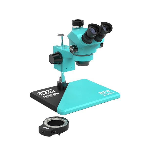 RF4 RF-7050PRO Triocular Microscope 7-50X Magnification Zoom Knob 6 Gears Accurately Lock Stereomicroscopes for Phone Repair