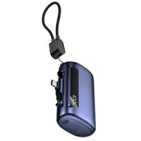 Batterie externe portable mini avec affichage numérique et logo personnalisé, batterie Li-polymère, charge rapide PD22.5W, 10000mAh avec câble pour téléphone portable