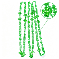 Collier perlé vert métallisé pour la Saint-Patrick, chaîne de perles trèfle, collier de fête irlandaise pour défilé et costume de festival - Grande Vente