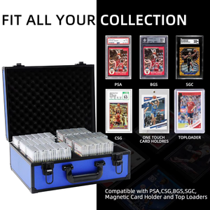 Livraison rapide aux États-Unis, en stock, prix usine OEM, étui de rangement et de présentation pour cartes gradées en aluminium à 6 emplacements, compatible avec les slabs de cartes de 3" x <span class=keywords><strong>4</strong></span>" 35PT - Product Image 6