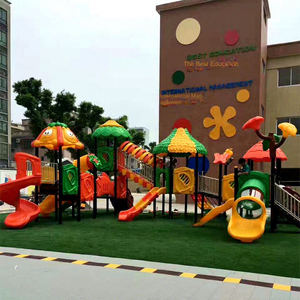 Custom Kindergarten Large Slide Children's Outdoor Toys Amusement Park Trampoline Park Equipment Galvanized Pipe PE Plastic