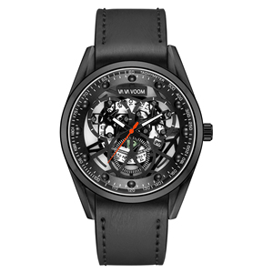 Luxury Mens Skeleton Automatic Watch Leather Strap Transparent Dial Mechanical Wristwatch Waterproof Luminous - Product Image 3