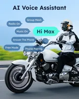 Intercomunicador para Motocicleta ASMAX S1 con GPS, Música, Comunicación para 8 Motociclistas, Micrófono FM y ENC, Control por Voz, Auriculares Impermeables IPX7