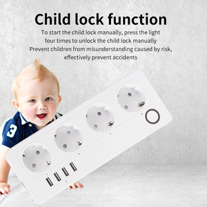 Sixwgh tuya wifi thông minh Power Strip 4 <span class=keywords><strong>EU</strong></span> Ổ cắm ổ cắm 4 cổng USB ABS mở rộng ổ cắm thời gian Alexa Google nhà cắm ổ cắm - Product Image 6
