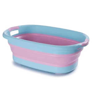 Portable Foldable Baby Pet Bath Tub 60x40x25cm 23L Oval Plastic Basin For Travel Household Use - Product Image 1