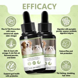 Cairan Pencegah Kutu dan Caplak untuk Kucing dan Anjing, Suplemen Kesehatan Rasa Salmon untuk Semua Usia - Product Image 2