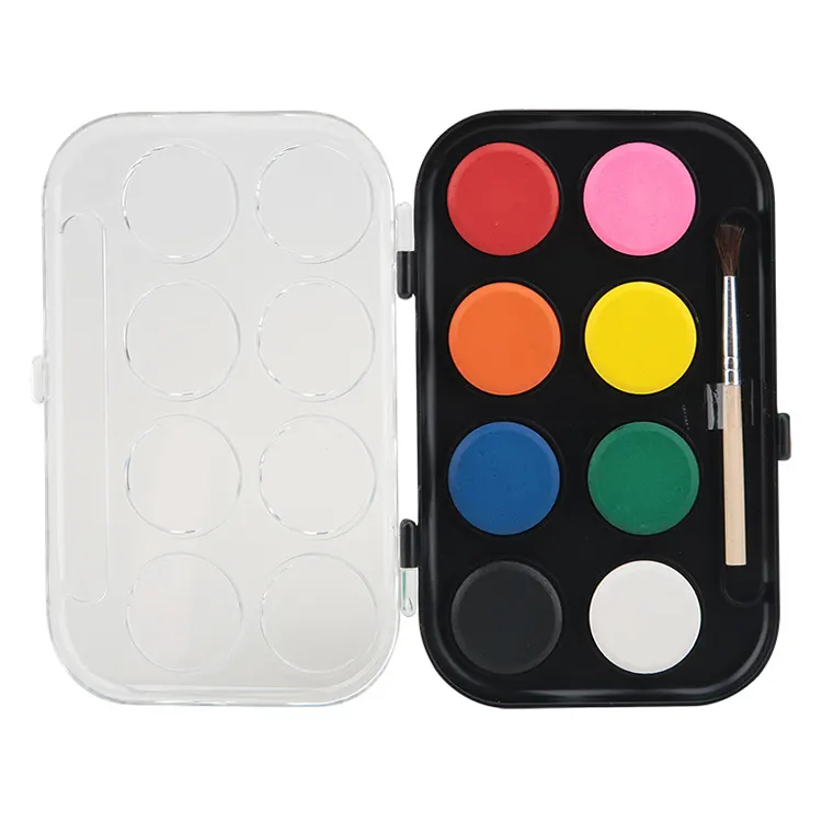 Ensemble de peintures aquarelles pour enfants, 8 couleurs, coffre-fort, Non toxique, de qualité professionnelle, 80 pièces