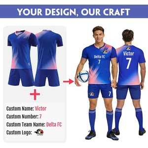 Camiseta de Fútbol Personalizada Unisex para Adultos, Cuello en V, Sublimada, Transpirable, de Malla, Secado Rápido, Media Manga, con Número de Equipo, Deportiva - Product Image 2