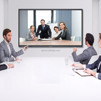 Tableau interactif intelligent QDE 55/65/75/85/86/98/100/110 pouces avec écran tactile et ordinateur intégré pour présentations professionnelles