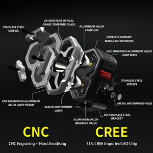 Nuyeer Chất lượng cao siêu bright12v LED sương mù lái xe đèn, trắng vàng tam giác 24 Volt 60 wát LED lái xe ánh sáng xe máy LED - Product Image 2