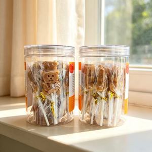 Pot de conservation alimentaire en plastique transparent vide de 500 ml, 300 ml, 1000 ml, à large ouverture, avec couvercle à vis, pour bonbons, miel, épices, sucre, biscuits et snacks - Product Image 2