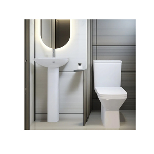 Turkish bianco moderno wc in ceramica a doppio sciacquone allungato a pavimento comò nascosto serbatoio senza montatura quadrato P-Trap <span class=keywords><strong>bagno</strong></span> - Product Image 1