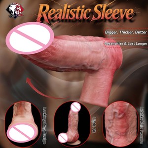 FAAK Manchon Réutilisable Réaliste pour Pénis, Agrandisseur, Retardateur d'Éjaculation, Extension de Pénis, Jouets Sexuels pour Adultes, Vente en Gros OEM - Product Image 1