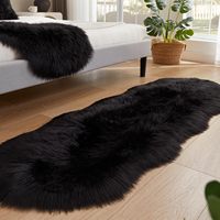 Tapis moderne en fausse fourrure d'agneau, tapis moelleux et confortable à poils longs, antidérapant, pour chambre, chambre d'enfant, salon, canapé, chaise, décoration