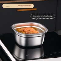 Boîte de conservation alimentaire en acier inoxydable 304, compatible réfrigérateur et congélateur, qualité alimentaire, conception hermétique à clipser avec conservation sous vide