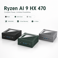 64GB DDR5 2TB SSD AMD Ryzen AI 9 HX 470 Mini PC, Komputer Pribadi Mini dengan Radeon 890M dan 55 TOPS NPU untuk Pekerjaan Kreatif.