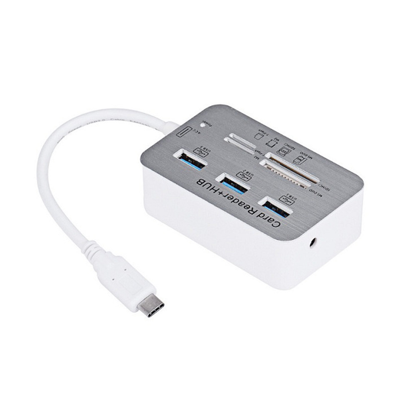 เครื่องอ่านการ์ด Type-C เป็น USB 3 พอร์ต 4 พอร์ต