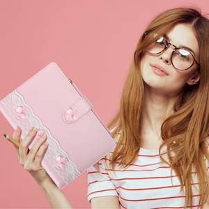 A5 màu hồng bìa cứng Ren Da Cuốn Sách Nhật Ký pha lê cung bút và hộp coquette thẩm mỹ Preppy Tạp Chí tốt nghiệp món quà sinh nhật - Product Image 6